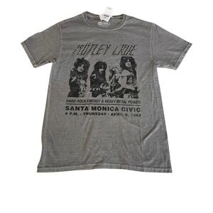 Motley Crue Santa Monica Global 1982 Rhinestone Graphic Band T Shirt Small NWT